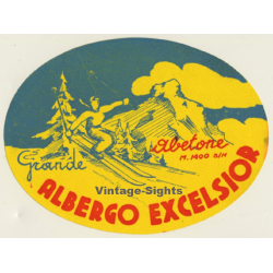Abetone / Italy: Grande Albergo Excelsior - Ski (Vintage Luggage Label)
