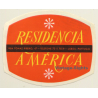 Lisboa / Portugal: Residencia América (Vintage Luggage Label)