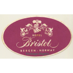 Bergen / Norway: Hotel Bristol (Vintage Luggage Label)