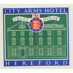 City Arms Hotel (Trust House) - Heresford / Great Britain (Vintage Luggage Label 1950s)