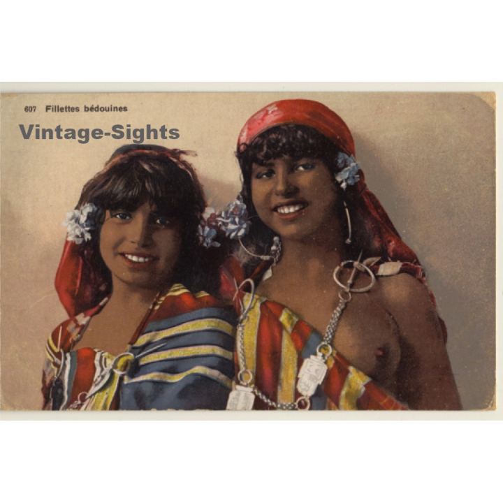 Lehnert & Landrock N° 607: Fillettes Bédouines / Risqué - Ethnic (Vintage PC ~1910s/1920s)