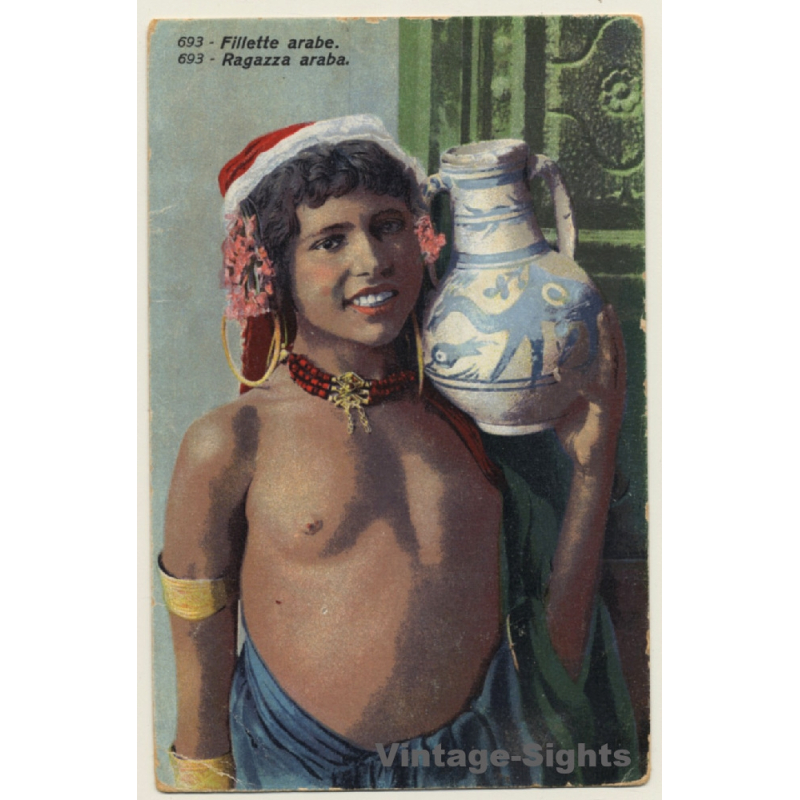 Lehnert & Landrock N° 693: Fillette Arabe / Risqué - Ethnic (Vintage PC 1922) Lehnert & Landrock N° 693: Fillette Arabe / Risqué - Ethnic (Vintage PC 1922)