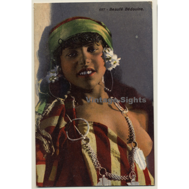 Lehnert & Landrock N°687: Beauté Bédouine / Risqué - Ethnic (Vintage PC ~1910s/1920s)