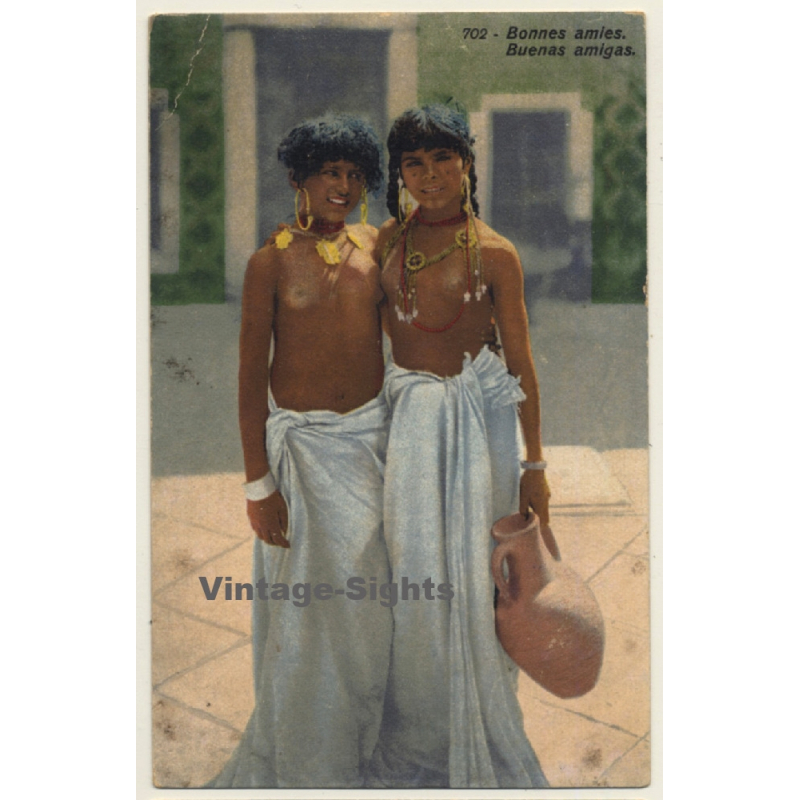 Lehnert & Landrock N°702: Bonnes Amies / Risqué - Ethnic (Vintage PC ~1910s/1920s)