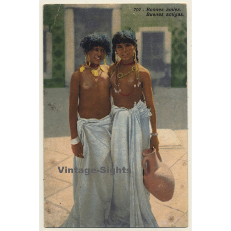 Lehnert & Landrock N°702: Bonnes Amies / Risqué - Ethnic (Vintage PC ~1910s/1920s)