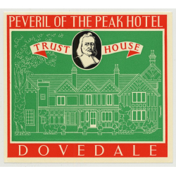 Peveril Of The Peak Hotel (Trust House) - Dovedale / Great Britain (Vintage Luggage Label 1950s)