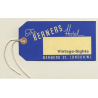 London / UK: The Berners Hotel (Vintage Luggage Tag ~1940s)