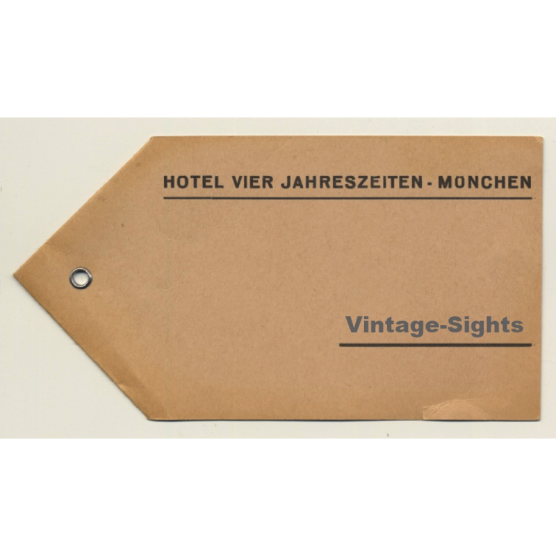 Munich / Germany: Hotel Vier Jahreszeiten München (Vintage Luggage Tag)