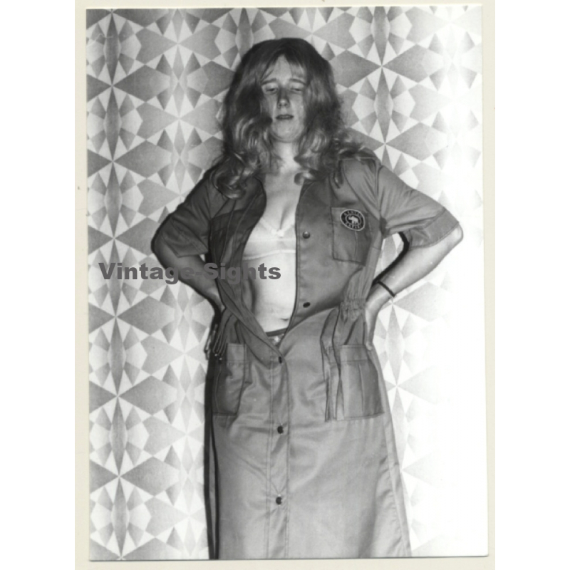 Androgynous Blonde Female In Unbottened Safari Costume (Vintage Photo GDR ~1980s)