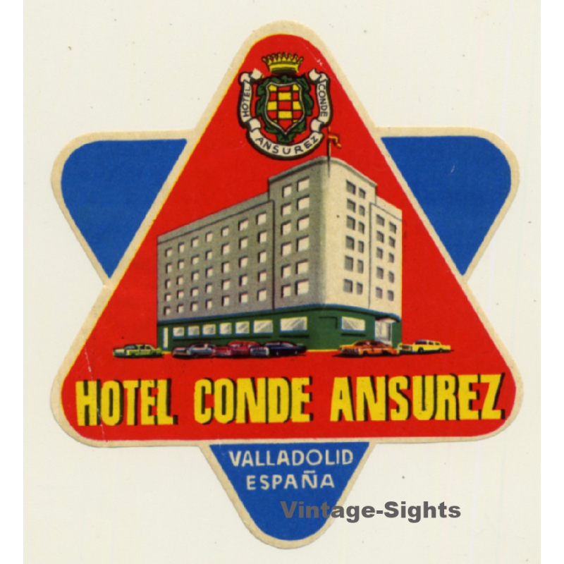 Valladolid / Spain: Hotel Conde Ansurez (Vintage Luggage Label)