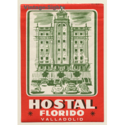 Valladolid / Spain: Hostal Florido (Vintage Luggage Label)