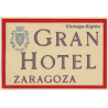 Zaragoza / Spain: Gran Hotel (Vintage Luggage Label)