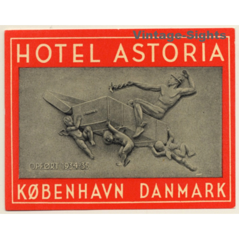 Copenhagen / Denmark: Hotel Astoria København *S (Vintage Luggage Label ~1960s)