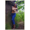 Slim Natural Semi Nude Undresses In Forest*2 / Jeans (Digital Photo Print ~2000s)
