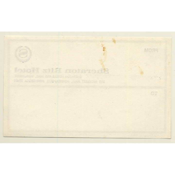 Minneapolis - Minnesota / USA: Sheraton Ritz Hotel (Vintage Luggage Label)