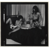 3 Stunning Semi Nudes In Catfight*2 / Whip - BDSM (Vintage Contact Sheet Photo 1970s)