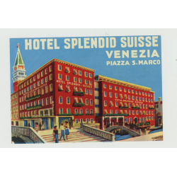 Hotel Splendid Suisse - Venezia / Italy (Vintage Luggage Label)