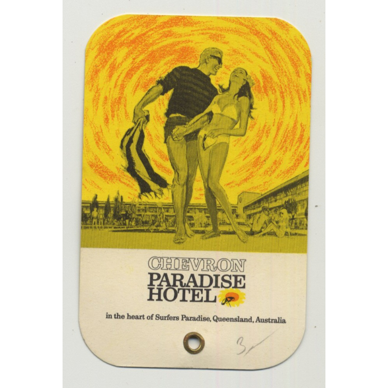 Chevron Paradise Hotel - Surfers Paradis, Queensland / Australia (Vintage Luggage Tag)