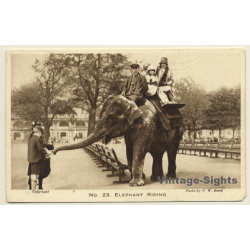 No. 23 Elephant Riding - London Zoo / W.Bond  (Vintage PC 1931)