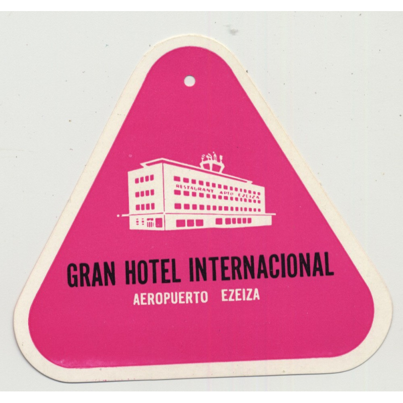 Gran Hotel Internacional Aeropuerto - Ezeiza / Argentina (Vintage Luggage Tag)