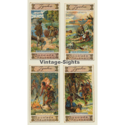 J.Geha Chocolade Serie 134: Der Wildtöter x 4 (Sammelbilder / Vintage Trading Cards )