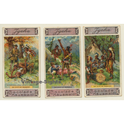 J.Geha Chocolade Serie 136: Der Letzte Mohikaner x 3 (Sammelbilder / Vintage Trading Cards )