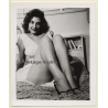 Busty Brunette Shows Legs & Teases Camera / Pin-Up - Risqué (Vintage Photo USA ~1960s)