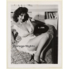 Busty Brunette Shows Legs & Teases Camera*2 / Pin-Up - Risqué (Vintage Photo USA ~1960s)