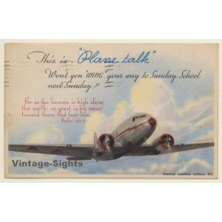American Airlines - This Is Plane Talk - Sunday School / Aviation (Vintage PC 1946 )