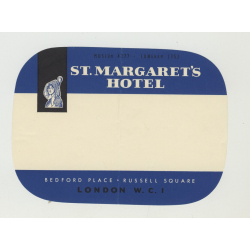 St. Margaret's Hotel - London / United Kingdom (Vintage Luggage Label)