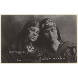 Maghreb: Jeunes Filles Arabe / Headscarf - Ethnic (Vintage RPPC ~1910s/1920s)