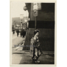 Japan: Geisha Walking Through Street / Kimono - Gofuko (Vintage Photo ~1920s/1930s)