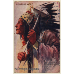 H.H. Tammen: Chief Fighting Wolf - Native American (Vintage PC...