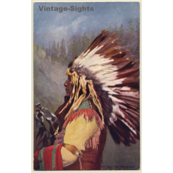 Sioux Chief Yellow Thunder - Native American (Vintage PC ~1910s)
