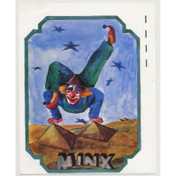 Minx (Vintage Fashion Label Sticker 1980s) CLOWN - PYRAMID
