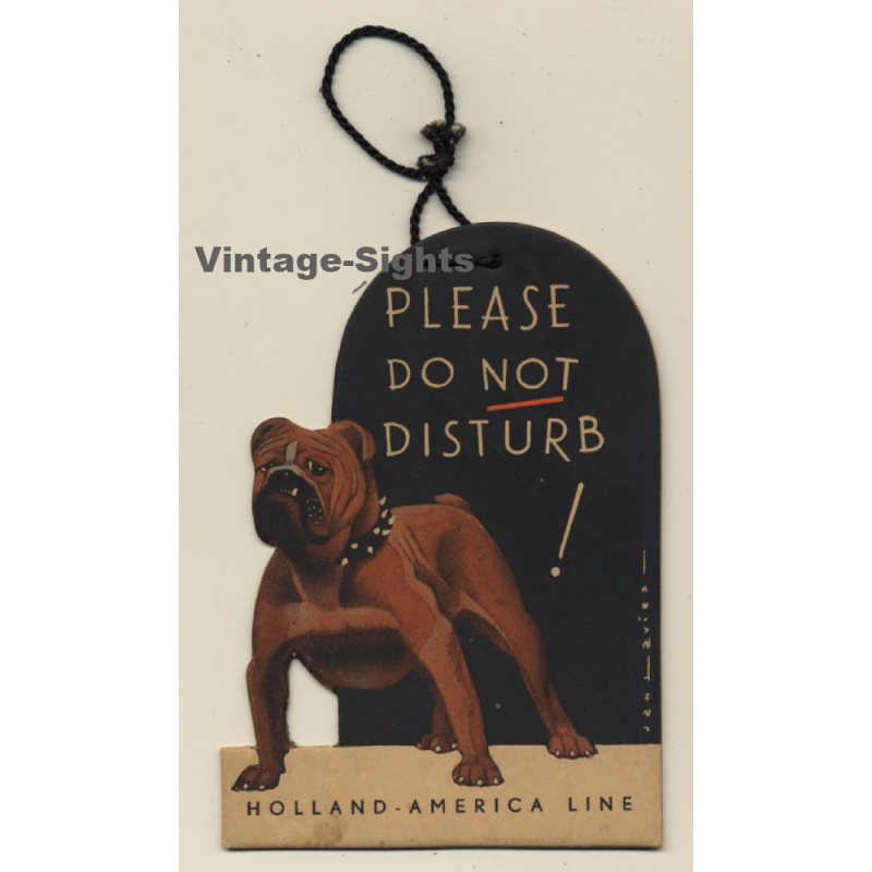 Holland - America Line / Jan Lavies - Boxer Dog (Vintage Shipping Line Tag) Holland - America Line / Jan Lavies - Boxer Dog (Vintage Shipping Line Tag)