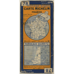 Carte Michelin 78: Bordeaux - Biarritz (Vintage Map 1920s)
