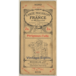 Carte Michelin N°31: Périgueux - Tulle (Vintage Map 1920s)