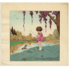 Reine: Little Girl Playing With Sailing Ship (Vintage Art Nouveau Print ~1920s/1930s)