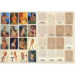 Lot Of 55 Vintage Pin-Up Pocket Calendars / Risqué (Spain 1970s)