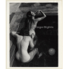 2 Natural Nude Females In Swimming Pool*2 / Lesbian INT (Vintage Photo Master B/W ~1970s)