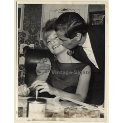 Roger Vadim Kissing Anette Stroyberg / Associated Press (Vintage Photo 1950s/1960s)