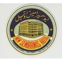 New Semiramis Hotel - Damascus / Syria (Vintage Luggage Label)