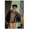 Shorthaired Nude In Transparent Negligee*2 / Blue Eyes (Vintage Photo Germany ~1990s)