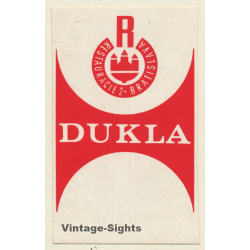 Bratislava / Slovakia: Hotel Dukla (Vintage Self Adhesive Luggage Label / Sticker)