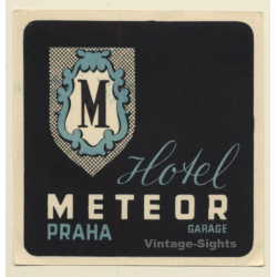 Brno / Czech Republic: Hotel Meteor (Vintage Luggage Label)