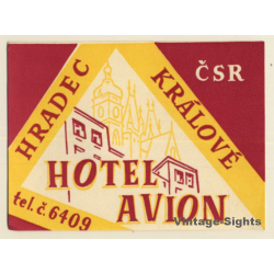 Hradec Kralove / Czech Republic: Hotel Avion (Vintage Luggage Label)