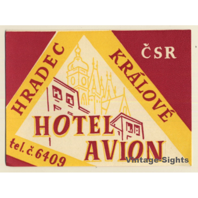 Hradec Kralove / Czech Republic: Hotel Avion (Vintage Luggage Label) Hradec Kralove / Czech Republic: Hotel Avion (Vintage Luggage Label)