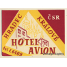 Hradec Kralove / Czech Republic: Hotel Avion (Vintage Luggage Label)