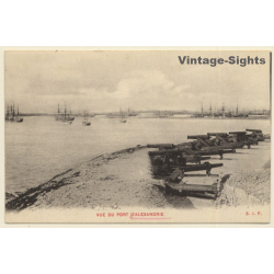 Alexandria / Egypt: View Over Port - Canons (Vintage PC 1923)